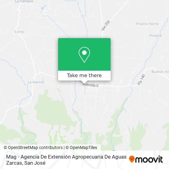 Mag - Agencia De Extensión Agropecuaria De Aguas Zarcas map