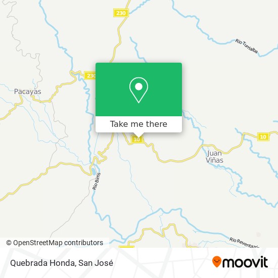 Mapa de Quebrada Honda