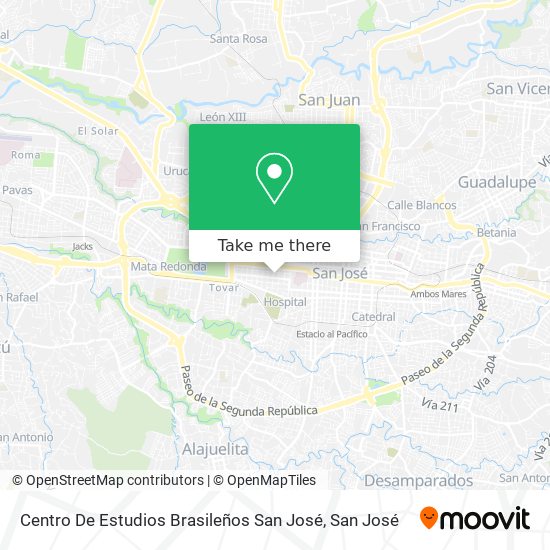 Mapa de Centro De Estudios Brasileños San José