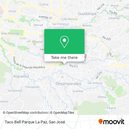 Taco Bell Parque La Paz map