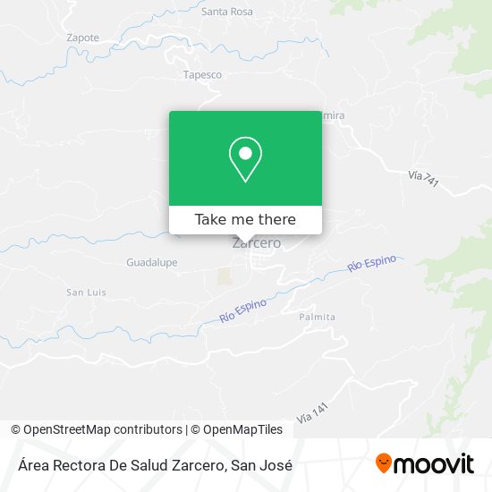Área Rectora De Salud Zarcero map