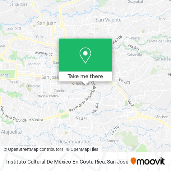 Instituto Cultural De México En Costa Rica map