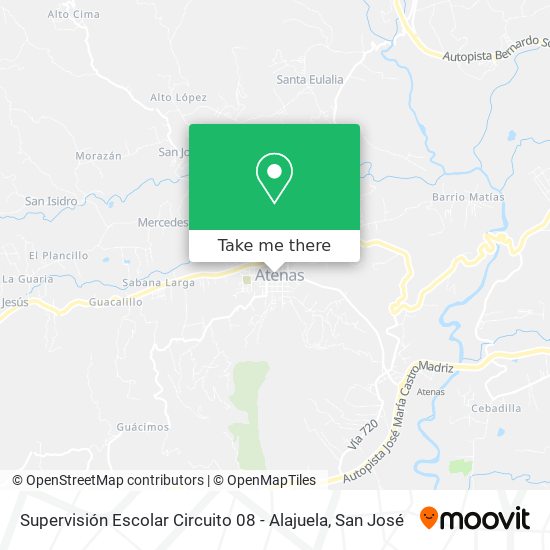 Supervisión Escolar Circuito 08 - Alajuela map