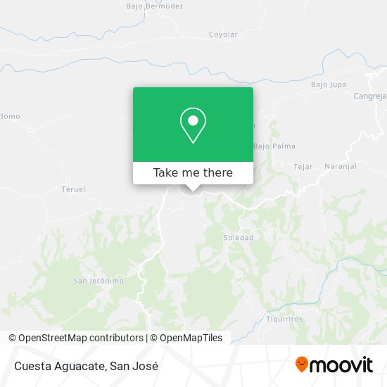 Cuesta Aguacate map