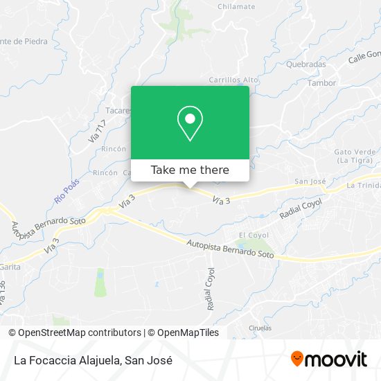 La Focaccia Alajuela map