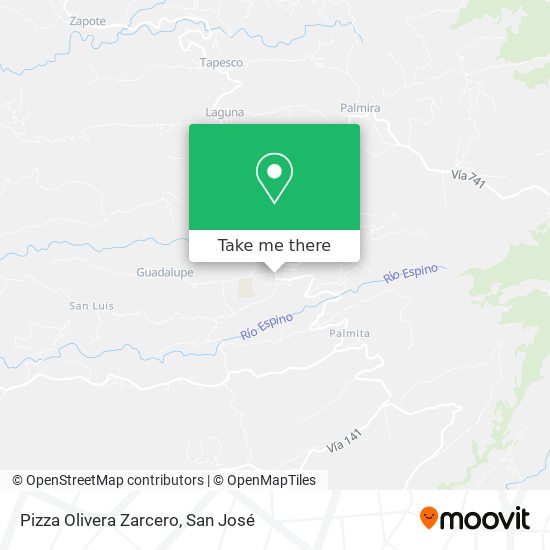 Pizza Olivera Zarcero map