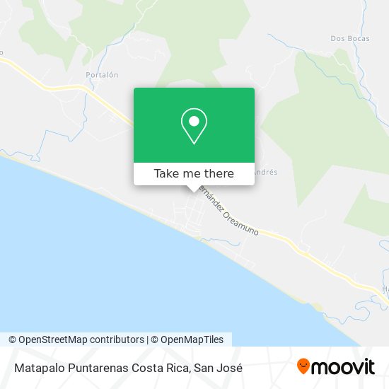 Mapa de Matapalo Puntarenas Costa Rica