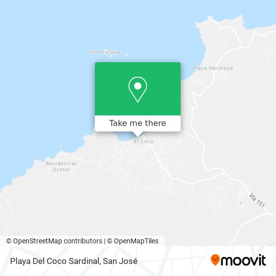 Mapa de Playa Del Coco Sardinal
