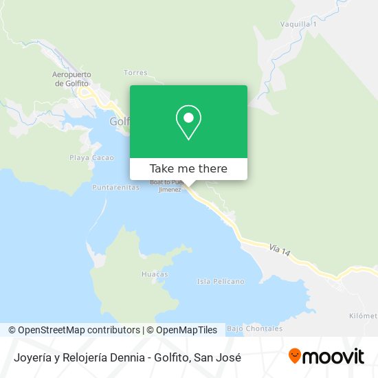 Mapa de Joyería y Relojería Dennia - Golfito