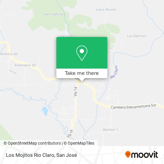 Los Mojitos Rio Claro map
