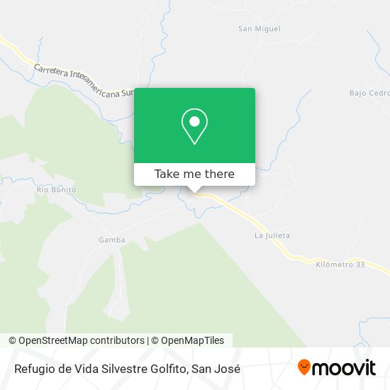 Mapa de Refugio de Vida Silvestre Golfito