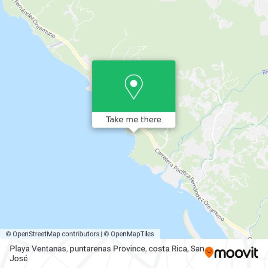 Mapa de Playa Ventanas, puntarenas Province, costa Rica