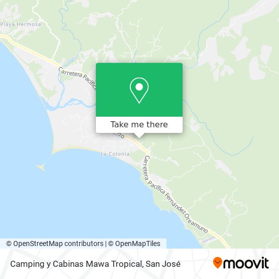 Camping y Cabinas Mawa Tropical map