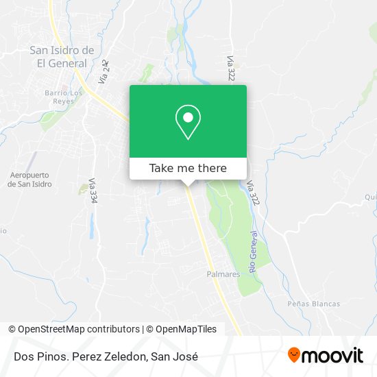 Dos Pinos. Perez Zeledon map