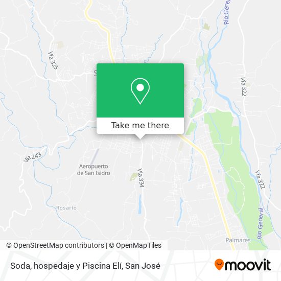 Soda, hospedaje y Piscina Elí map