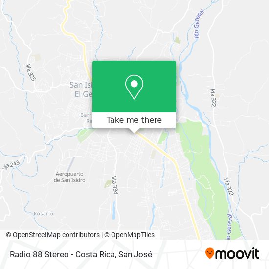 Radio 88 Stereo - Costa Rica map