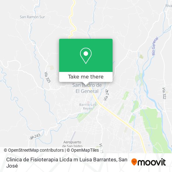 Mapa de Clinica de Fisioterapia Licda m Luisa Barrantes