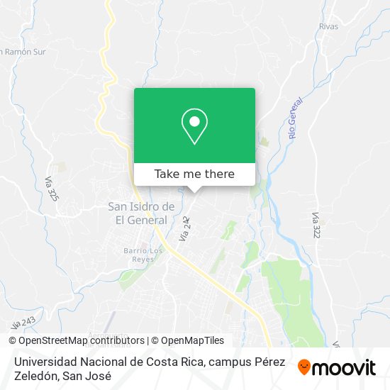 Mapa de Universidad Nacional de Costa Rica, campus Pérez Zeledón