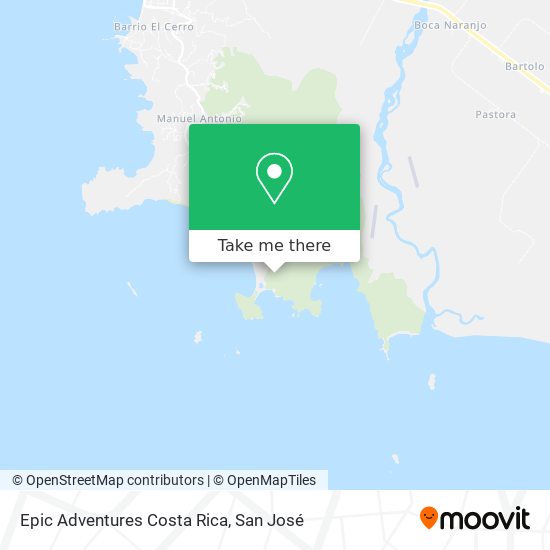 Mapa de Epic Adventures Costa Rica