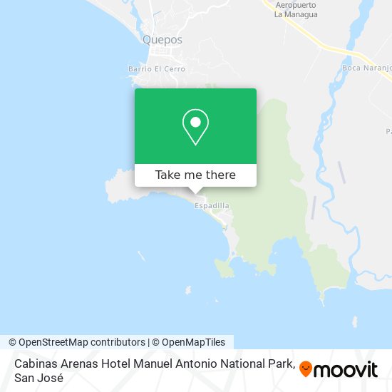 Cabinas Arenas Hotel Manuel Antonio National Park map