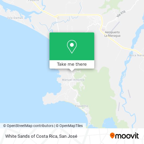 White Sands of Costa Rica map