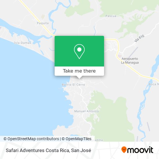 Safari Adventures Costa Rica map