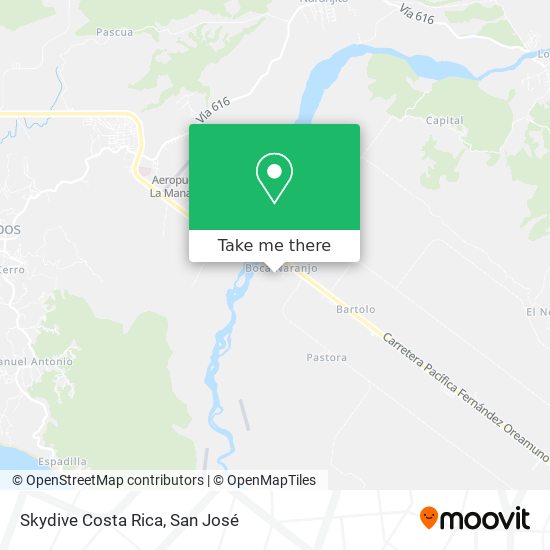 Mapa de Skydive Costa Rica