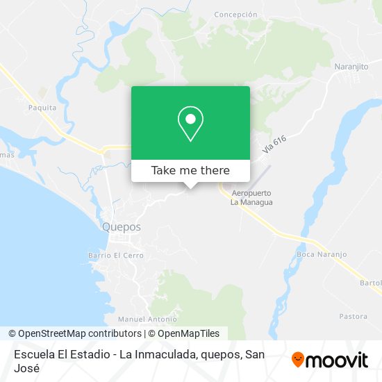 Escuela El Estadio - La Inmaculada, quepos map