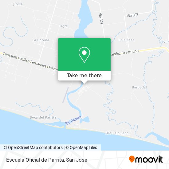 Escuela Oficial de Parrita map