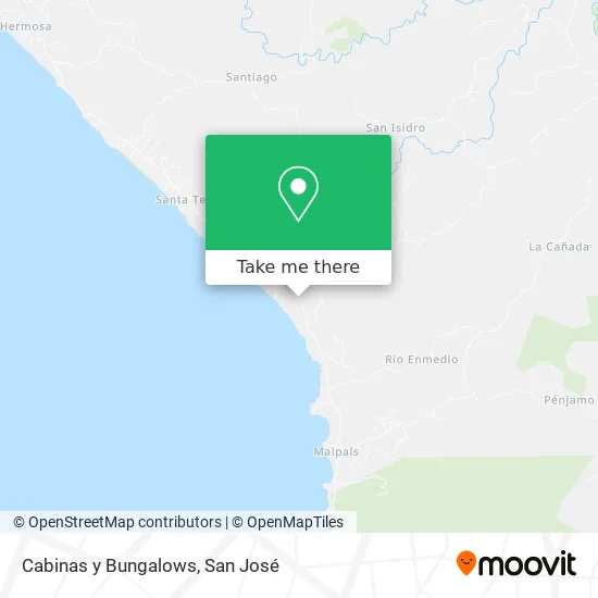 Cabinas y Bungalows map