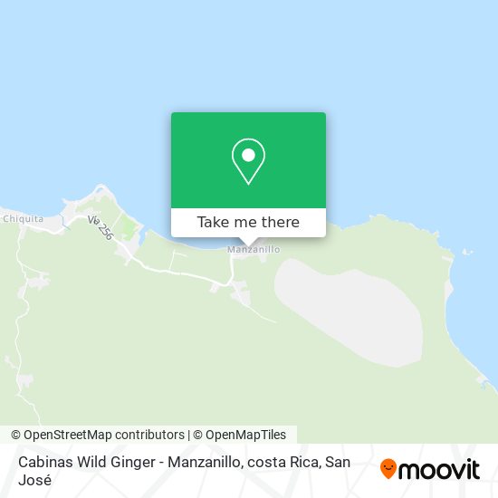 Cabinas Wild Ginger - Manzanillo, costa Rica map