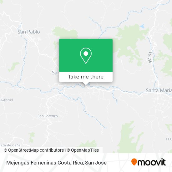 Mapa de Mejengas Femeninas Costa Rica