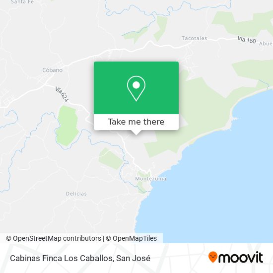 Cabinas Finca Los Caballos map