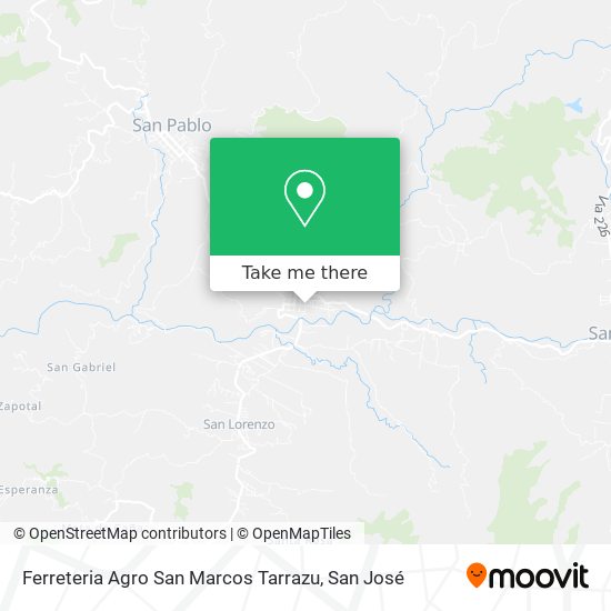 Mapa de Ferreteria Agro San Marcos Tarrazu