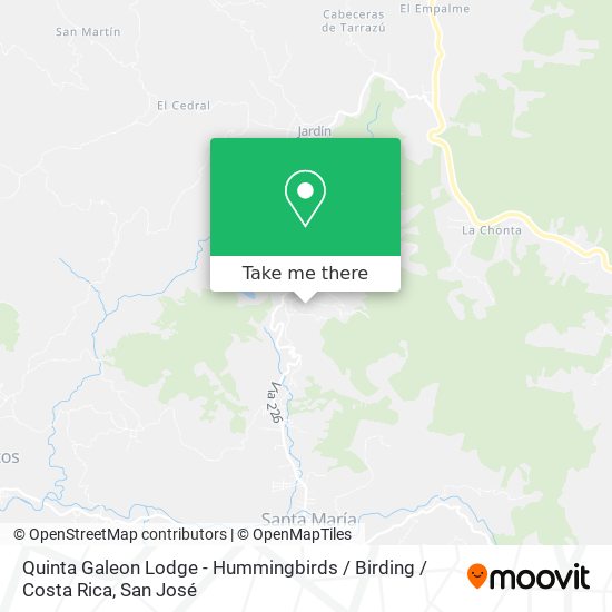 Quinta Galeon Lodge - Hummingbirds / Birding / Costa Rica map