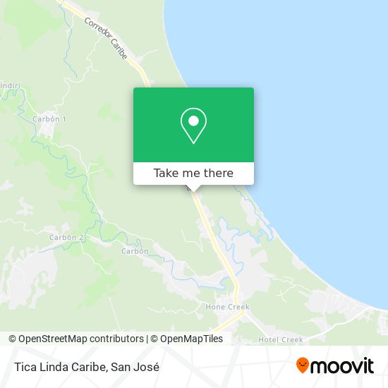 Mapa de Tica Linda Caribe