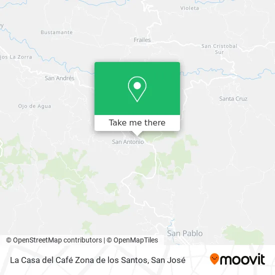 Mapa de La Casa del Café Zona de los Santos