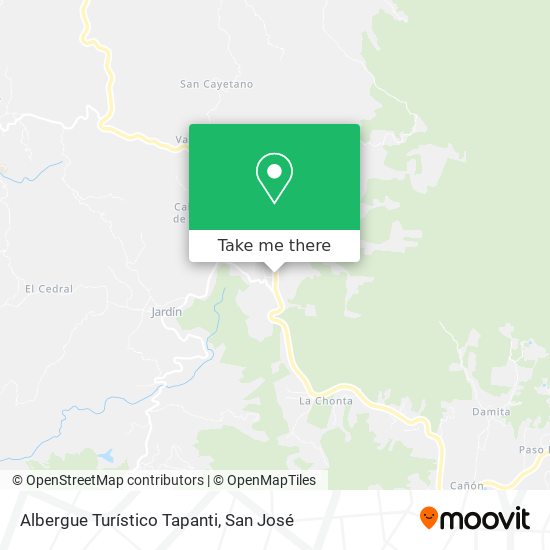 Albergue Turístico Tapanti map