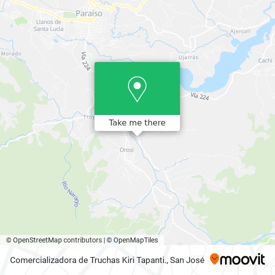 Comercializadora de Truchas Kiri Tapanti. map
