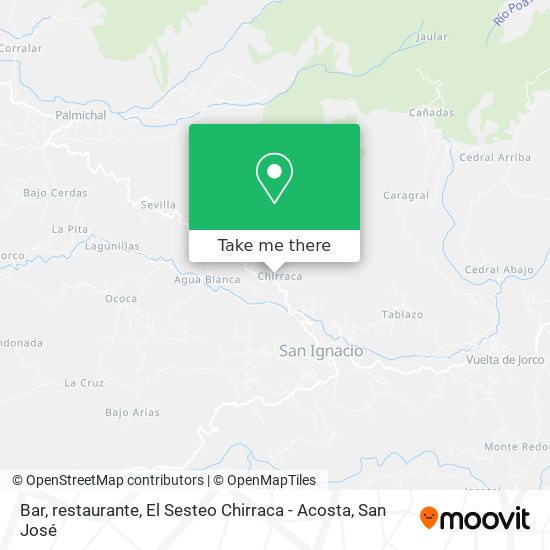 Bar, restaurante, El Sesteo Chirraca - Acosta map