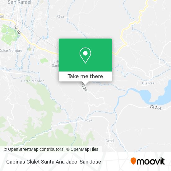 Cabinas Clalet Santa Ana Jaco map