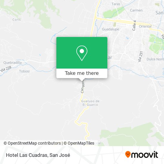 Hotel Las Cuadras map