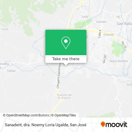 Sanadent, dra. Noemy Loría Ugalde map