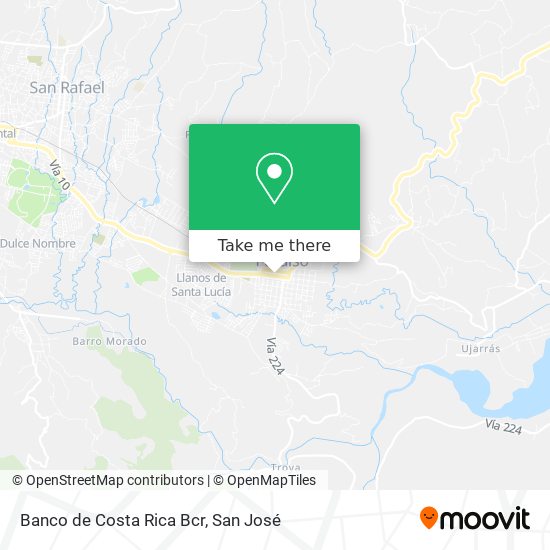 Mapa de Banco de Costa Rica Bcr