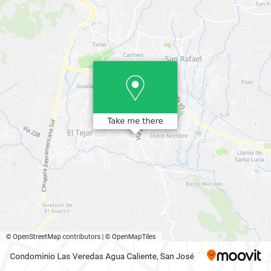 Condominio Las Veredas Agua Caliente map