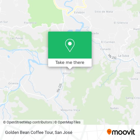 Golden Bean Coffee Tour map