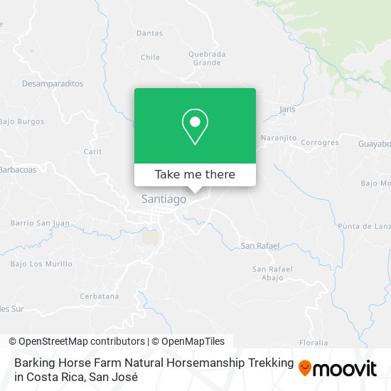 Barking Horse Farm Natural Horsemanship Trekking in Costa Rica map