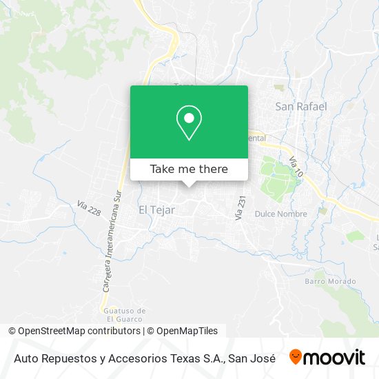 Mapa de Auto Repuestos y Accesorios Texas S.A.