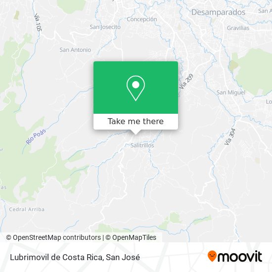 Lubrimovil de Costa Rica map