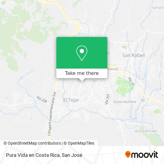 Pura Vida en Costa Rica map